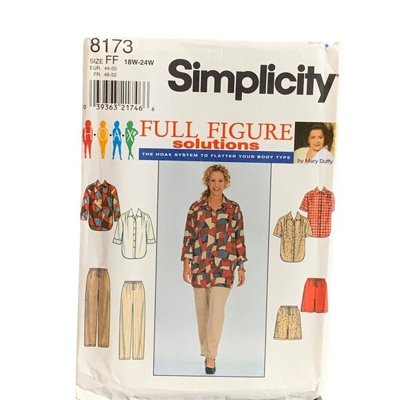 Simplicity Full Figure Shirt Pants Shorts Pattern 8173 For Sizes 18W-24W - Picture 1 of 2